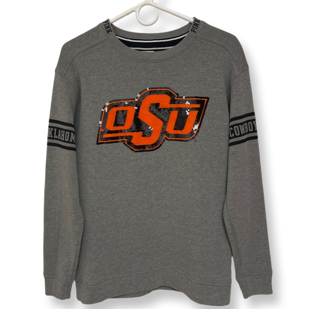 OSU Cowboys Sequined by PINK Victoria Secret Crewneck Sweatshirt Women’s XS